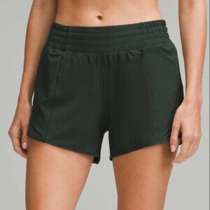 Lululemon's Hotty Hot High-Rise Lined Short 4" (color : legacy green)